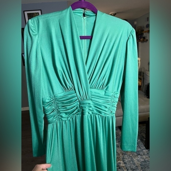 VINTAGE Lilli Diamond California Green Dress Medium - Picture 5 of 10